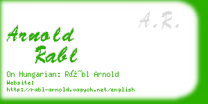 arnold rabl business card